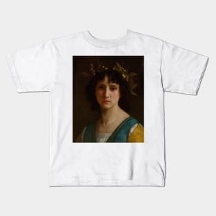 Head of an Italian Girl with a Laurel Wreath by William-Adolphe Bouguereau Kids T-Shirt